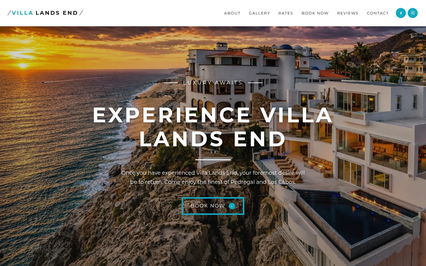 Villa Lands End luxury Pedregal villa homepage